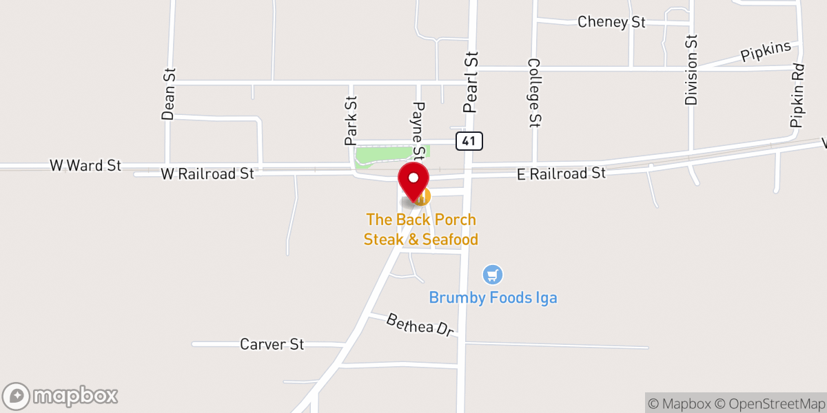 Map showing location of Grandpa's Shack