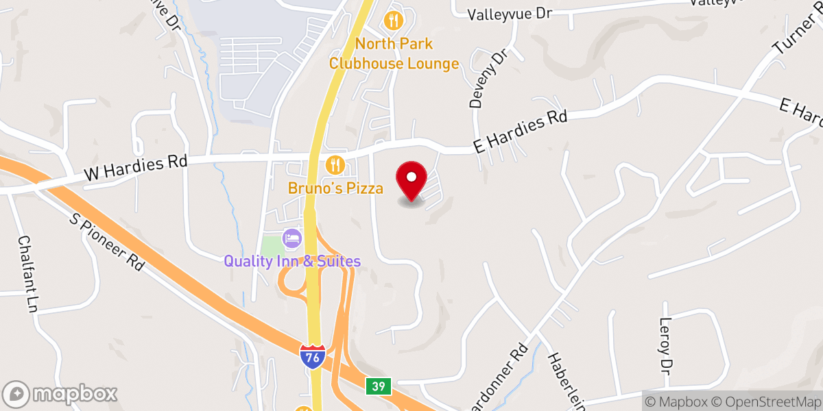 Map showing location of Hampton Presbyterian Church
