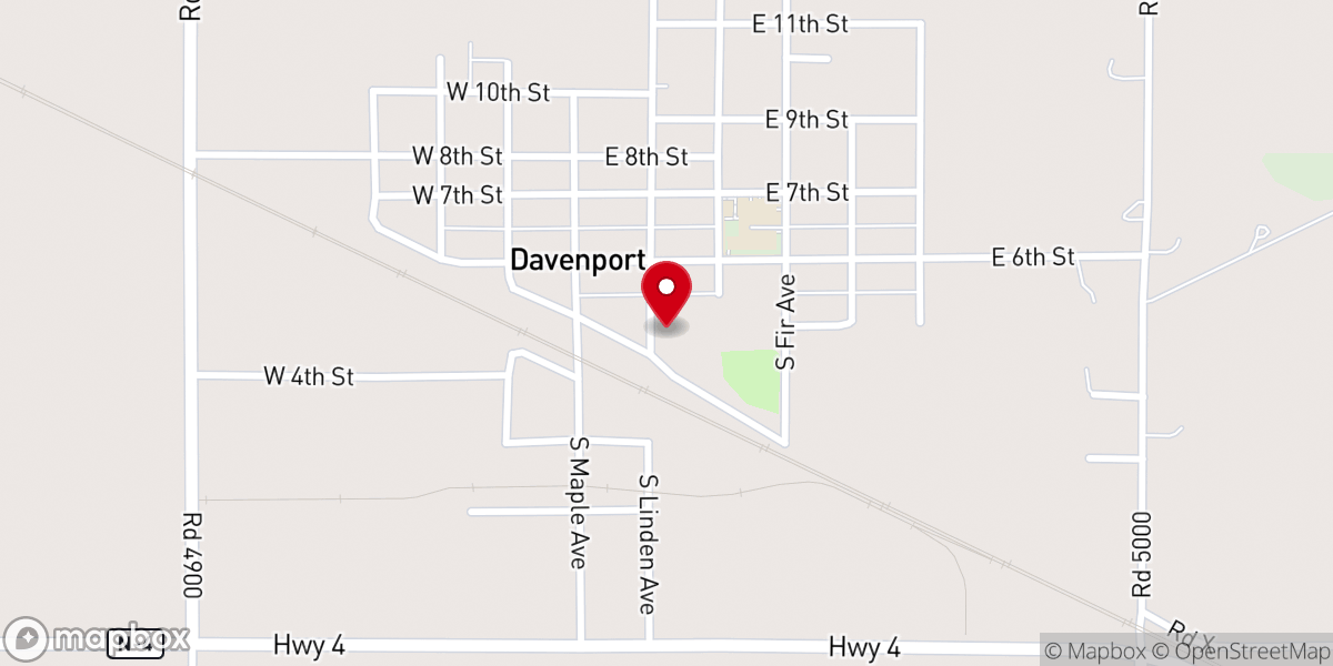 Map showing location of Davenport Community Center