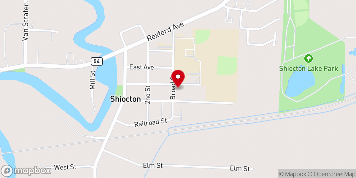 Map showing location of First Evangelical Lutheran Church