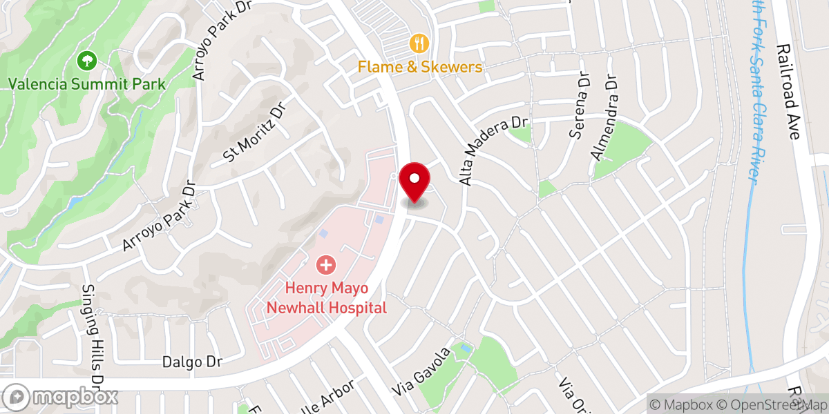 Map showing location of Valencia United Methodist Church