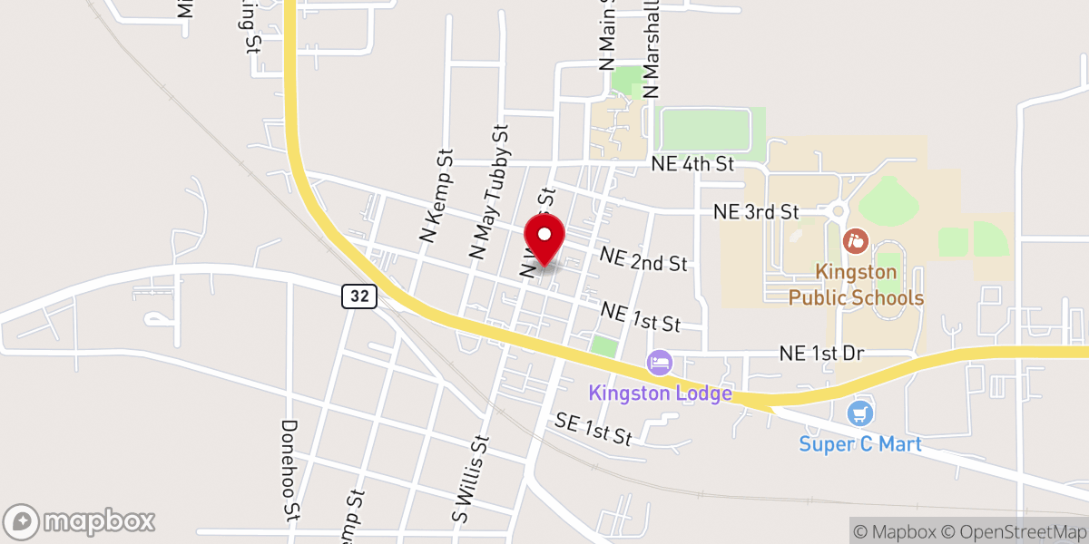 Map showing location of Kingston United Methodist Church