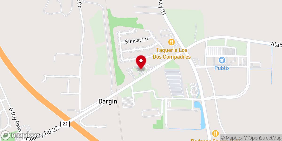 Map showing location of Hope Mountain Church