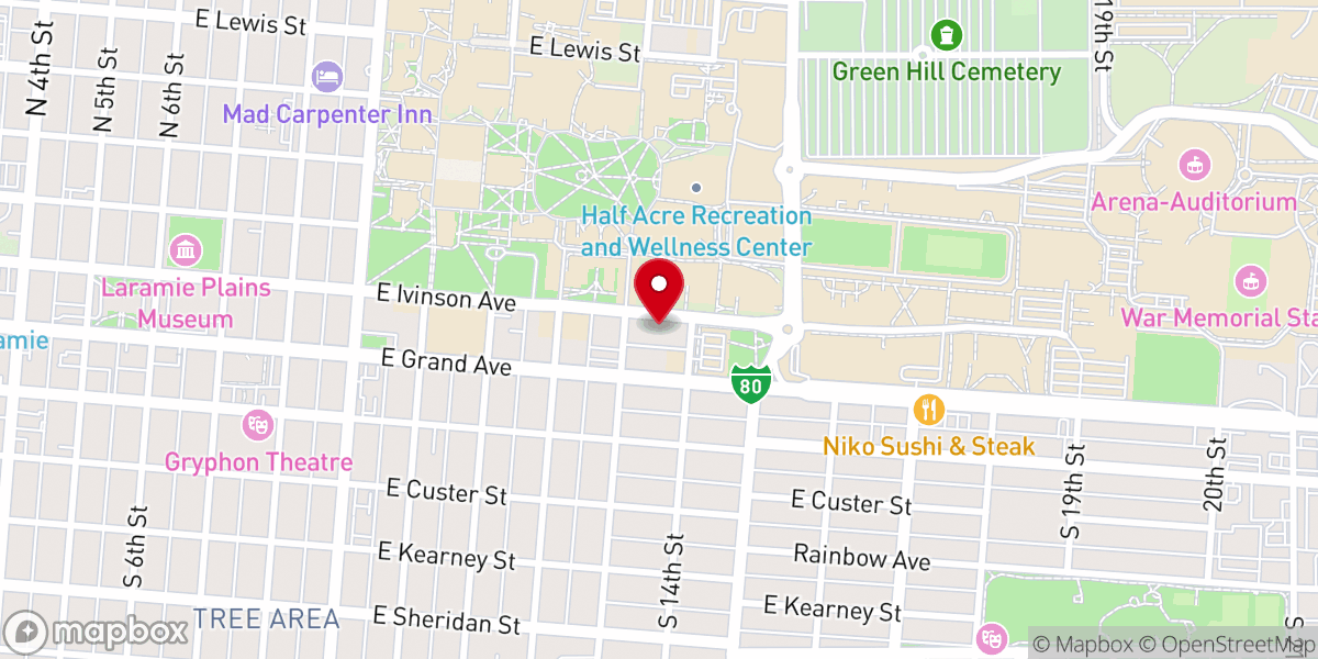 Map showing location of Christian Student Center