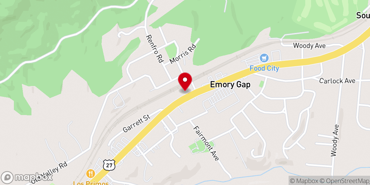 Map showing location of Valley Chapel