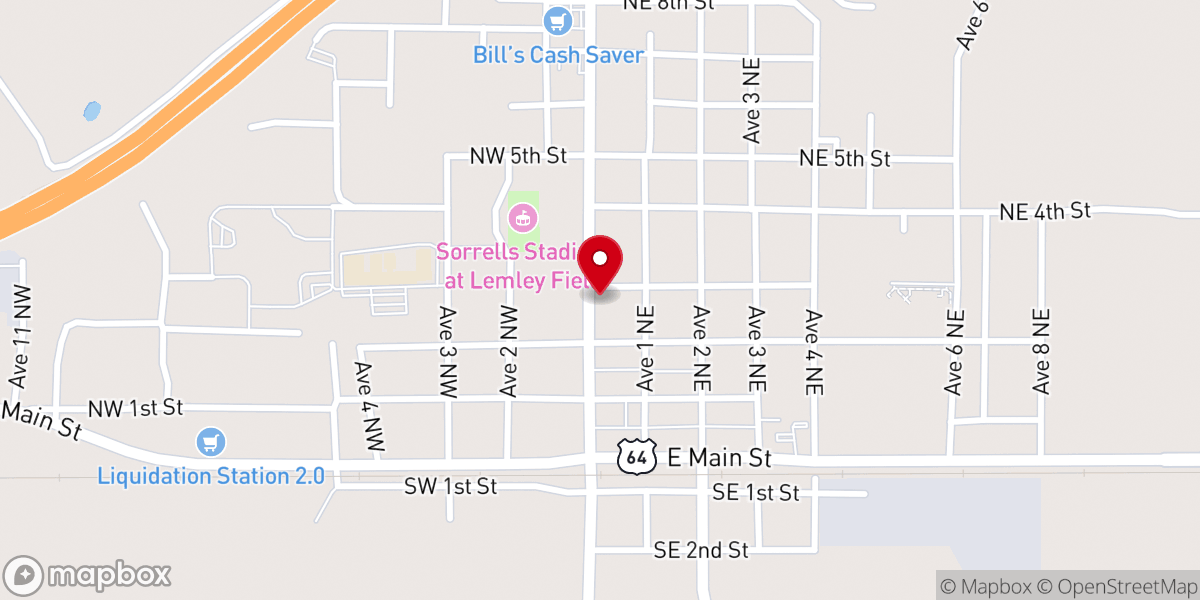 Map showing location of Atkins Methodist Church