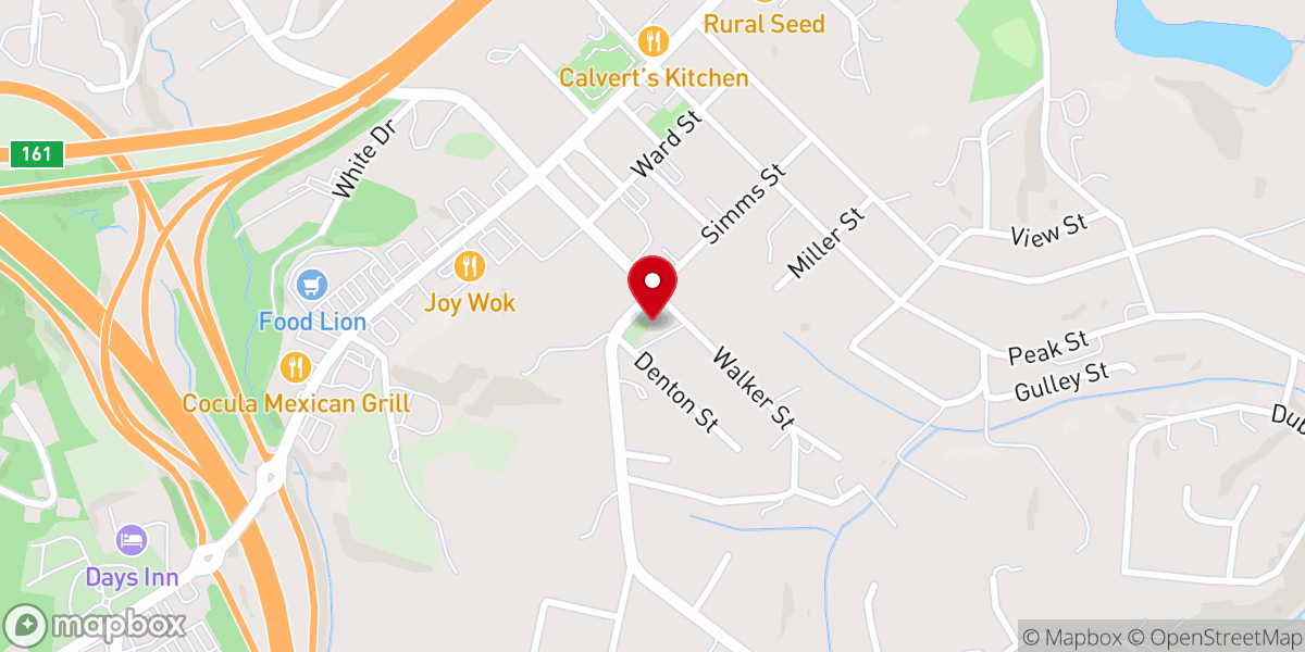 Map showing location of Columbus Presbyterian Church