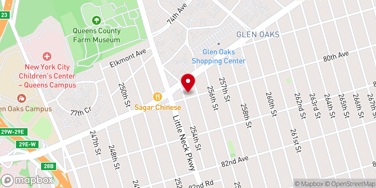 Map showing location of Sri Sathya Sai Center of Flushing, New York