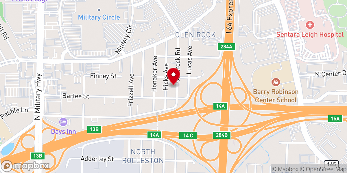 Map showing location of Fellowship Baptist Church