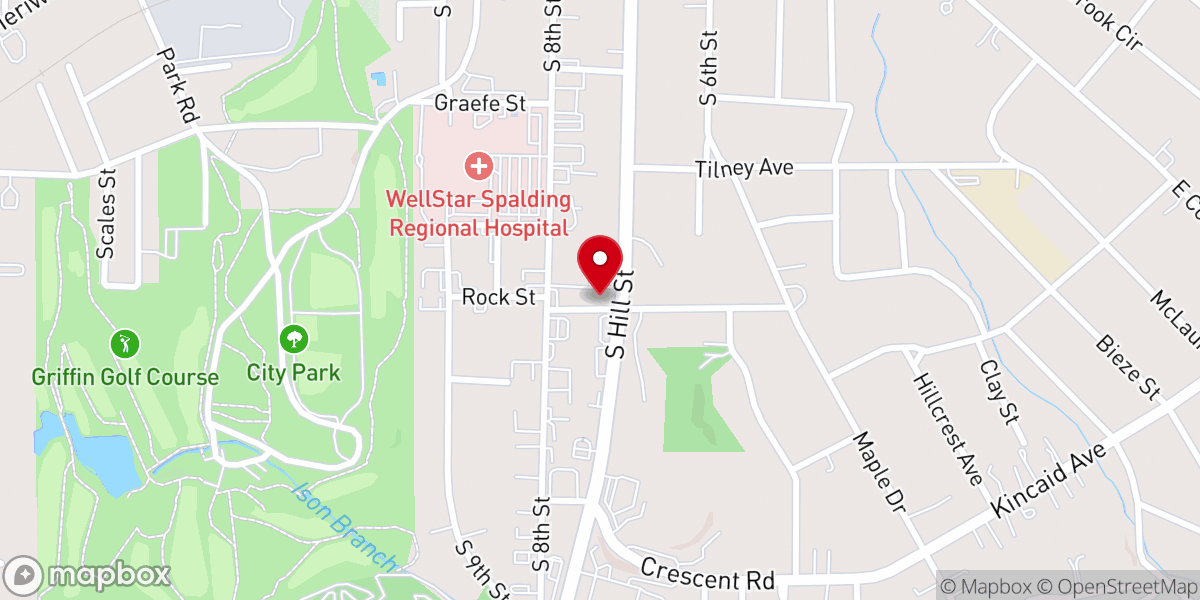 Map showing location of Griffin Church of Christ