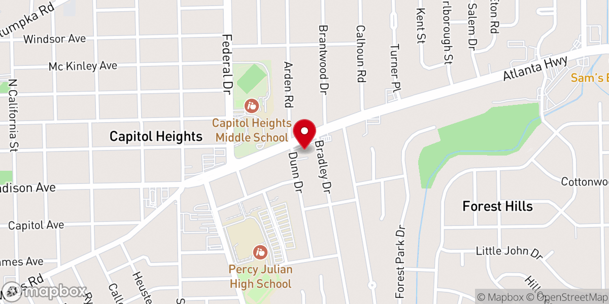 Map showing location of Unitarian Universalist Fellowship of Montgomery, AL