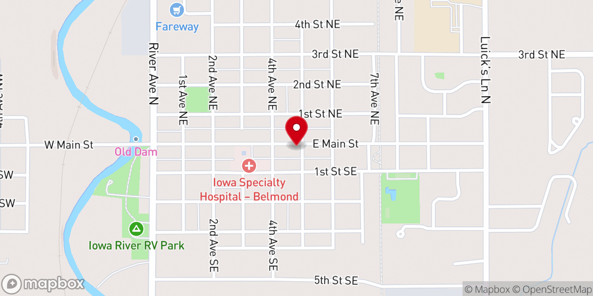 Map showing location of Calvary Baptist Church