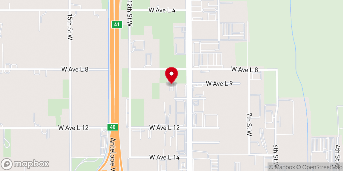 Map showing location of Center for Spiritual Living - Antelope Valley