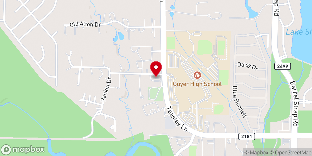Map showing location of Hickory Creek Baptist Church