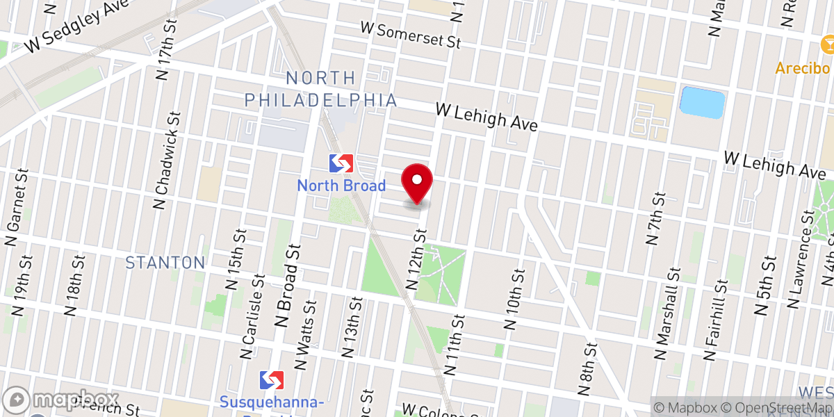 Map showing location of El Bethel Pentecostal Church
