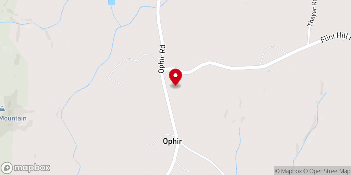 Map showing location of Ophir Methodist Episcopal Church South