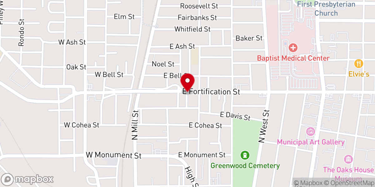 Map showing location of Central United Methodist Church