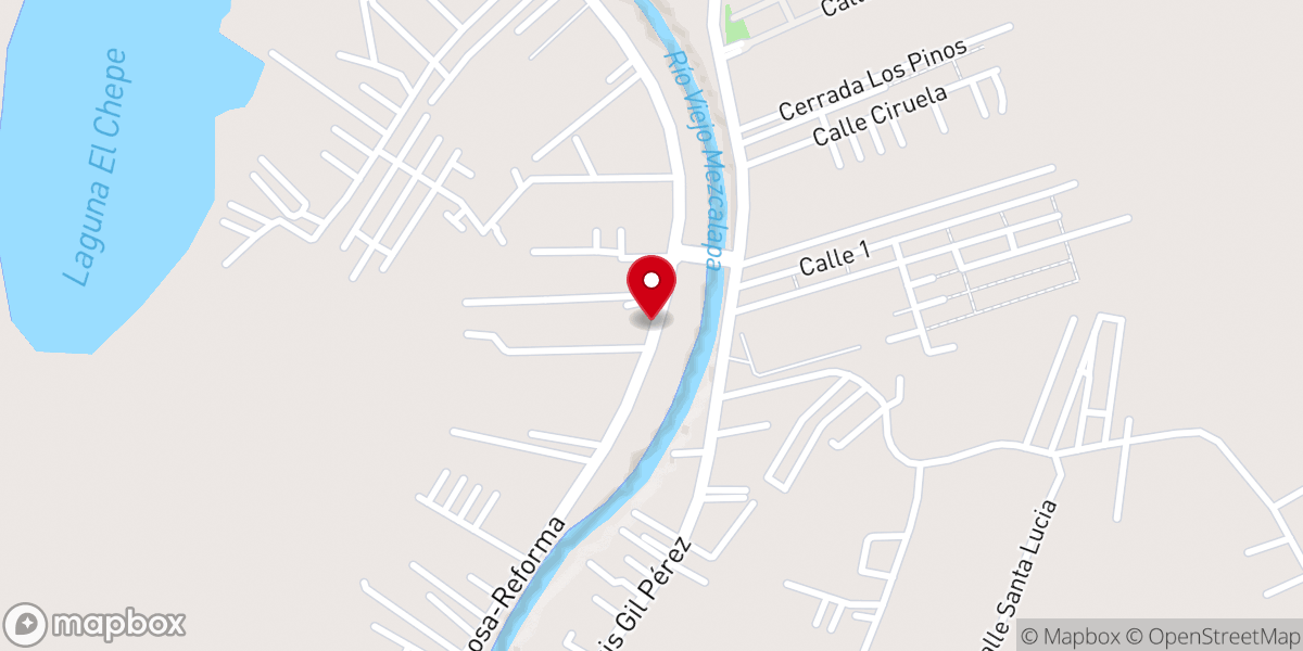 Map showing location of Parroquia Nuestra Señora de Guadalupe Río Viejo