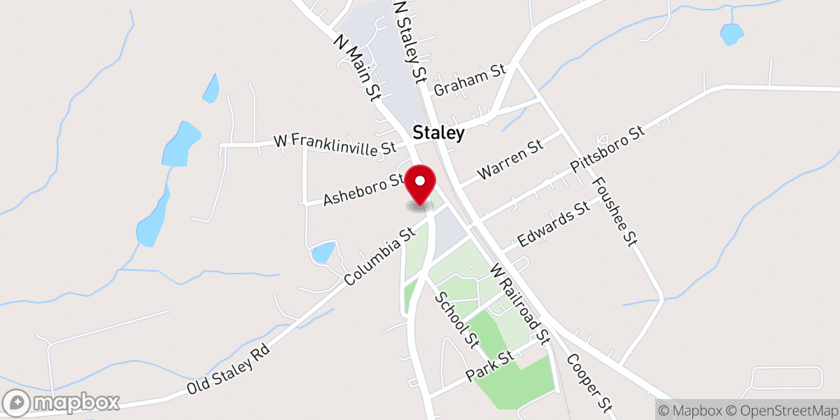 Map showing location of Staley Wesleyan Church