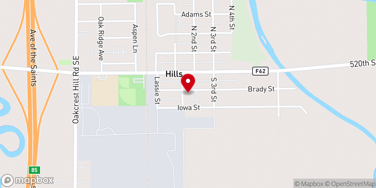 Map showing location of St. Joseph Catholic Church