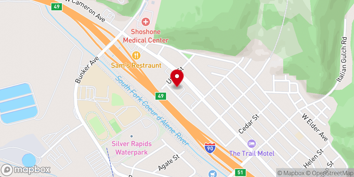 Map showing location of Mountain View Congregational Church