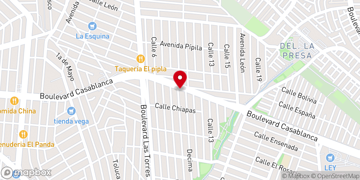 Map showing location of Iglesia Cristiana Bautista Camino de Salvación