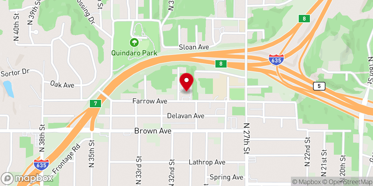 Map showing location of First Baptist Church-Quindaro