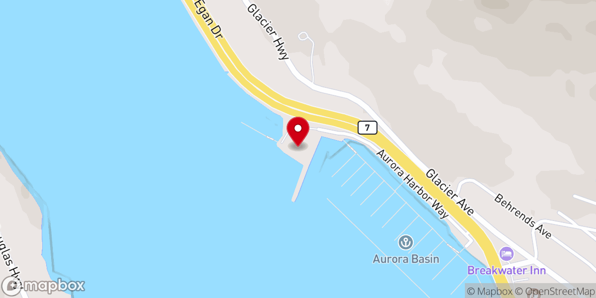 Map showing location of Juneau Yacht Club