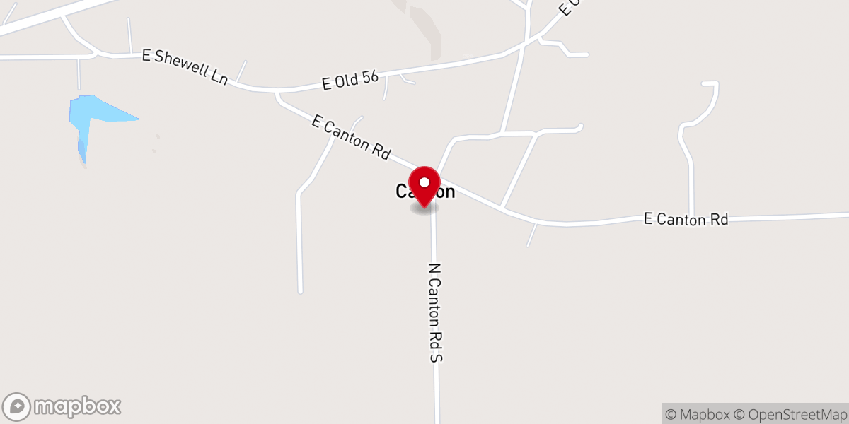 Map showing location of Canton Christian Church
