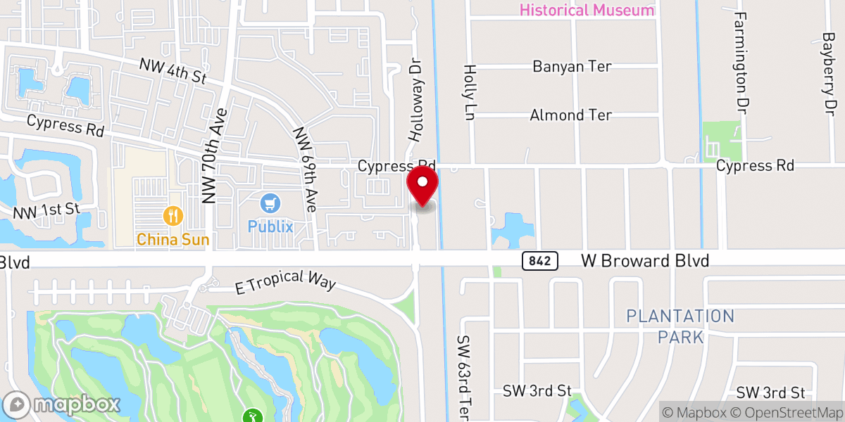 Map showing location of Plantation Community Church