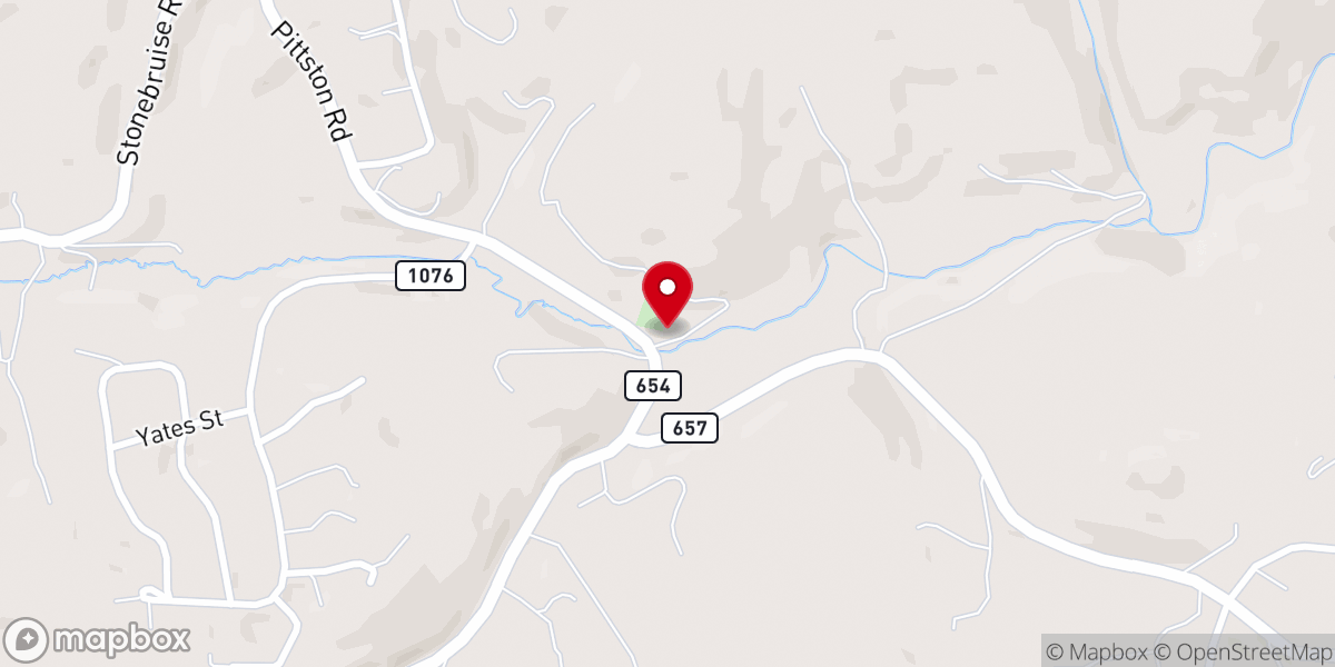 Map showing location of Mt Olive Christian Church