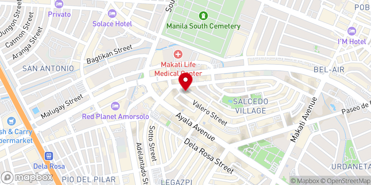 Map showing location of Indonesian Christian Fellowship (ICF) Makati