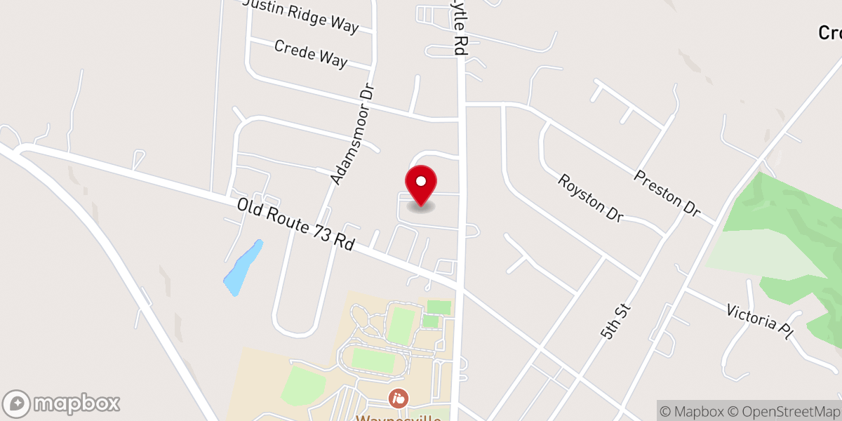 Map showing location of Waynesville Christian School
