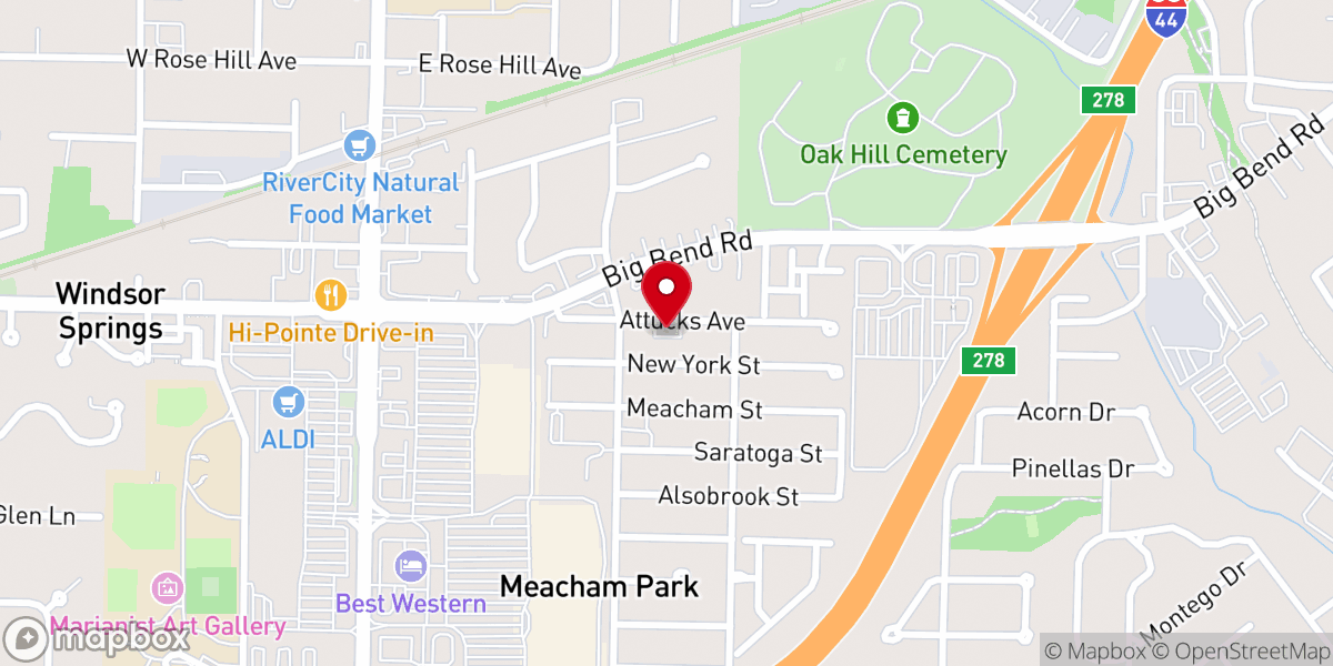 Map showing location of St Matthews CME Church
