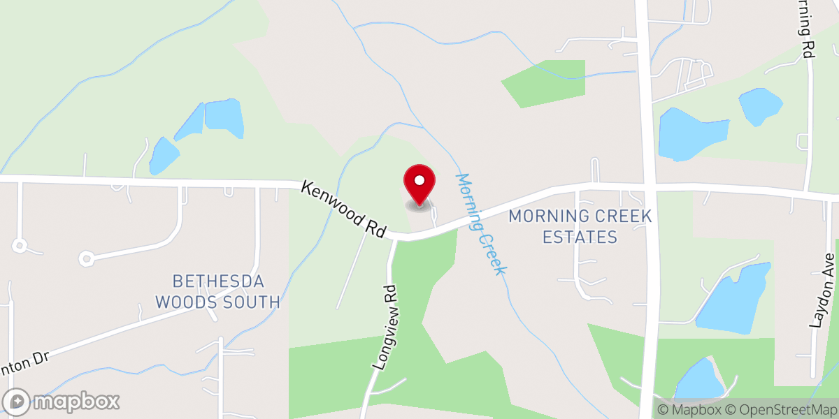 Map showing location of North Fayette Baptist Church