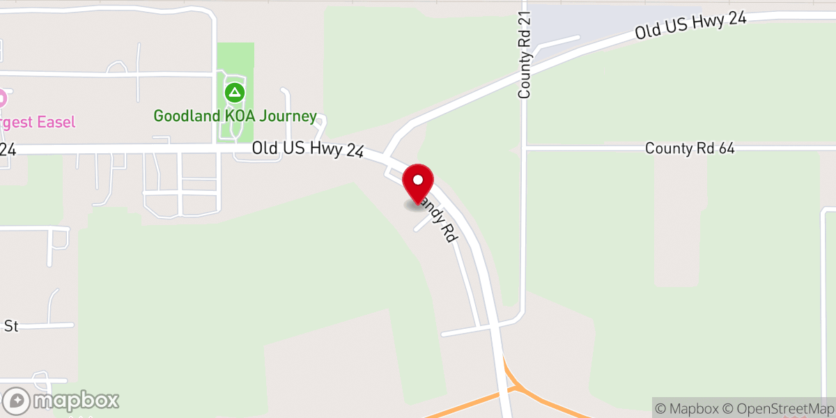 Map showing location of Goodland Church of Christ