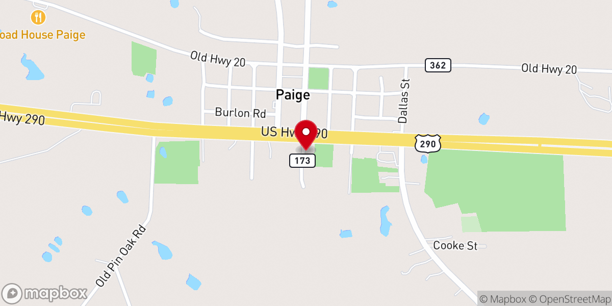 Map showing location of Paige Community Center