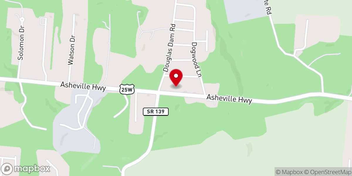 Map showing location of Kodak Church of Christ