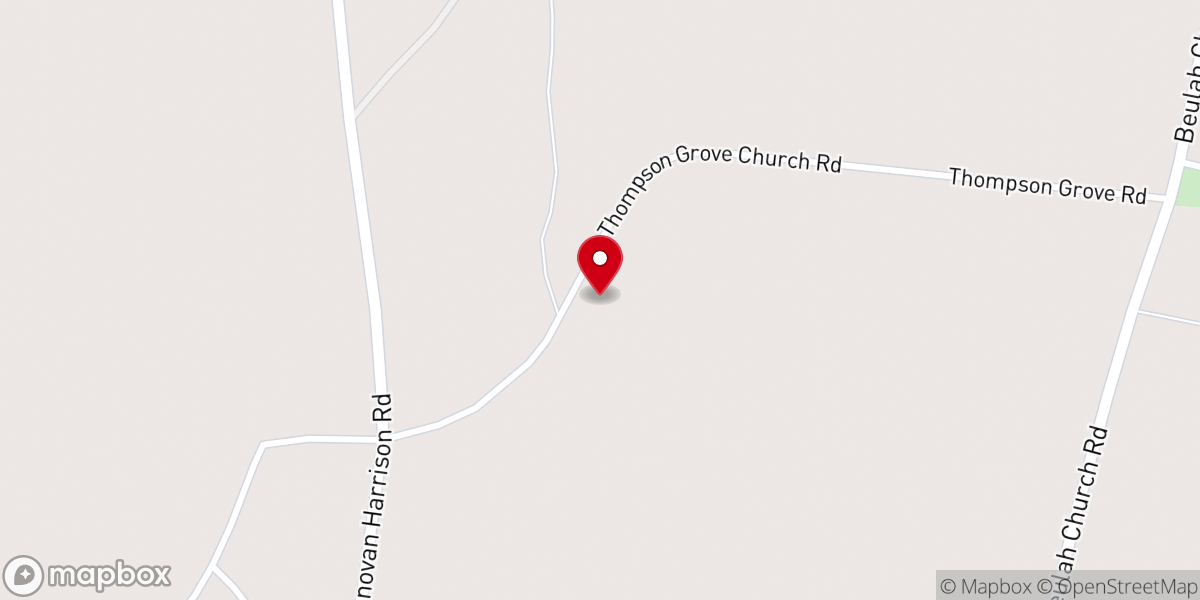 Map showing location of Thompson Grove Church