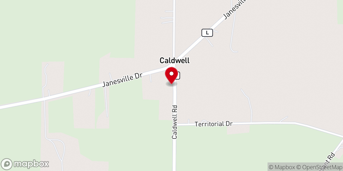 Map showing location of Caldwell United Methodist Church