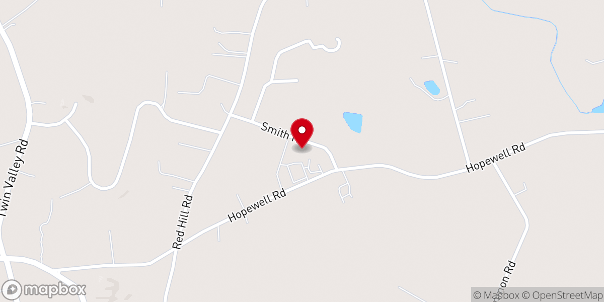 Map showing location of Hopewell Church