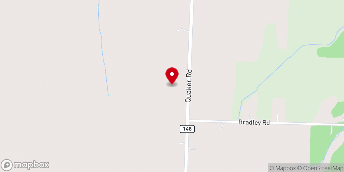 Map showing location of Quaker Road Church