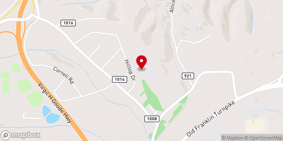 Map showing location of Franklin Heights Church - Rocky Mount Campus