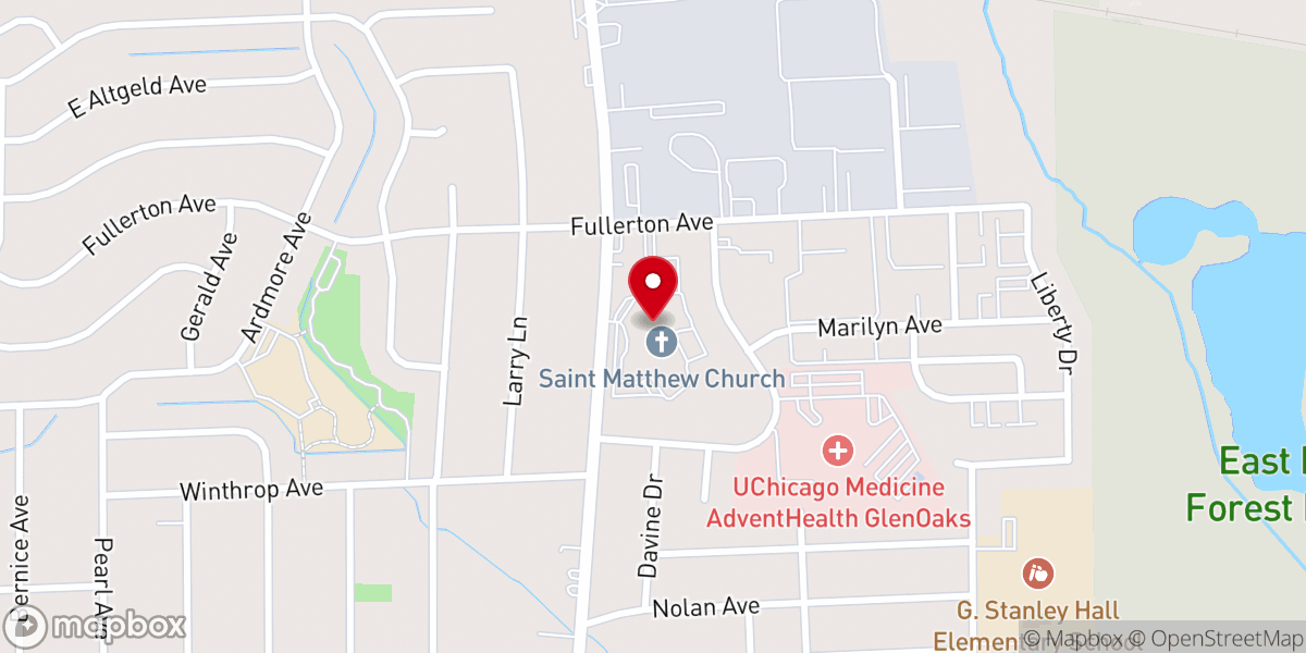 Map showing location of St Matthew's Church