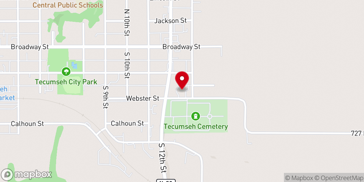 Map showing location of St John Lutheran Church