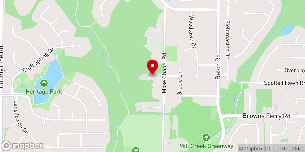 Map showing location of Moses Chapel Primitve Baptist Church