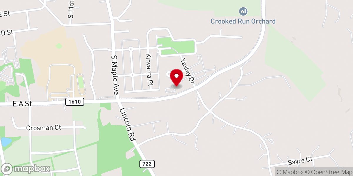 Map showing location of Purcellville Church of Christ