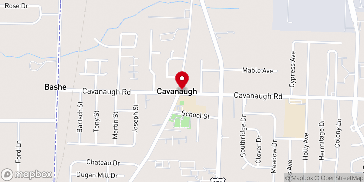 Map showing location of Southpointe Church