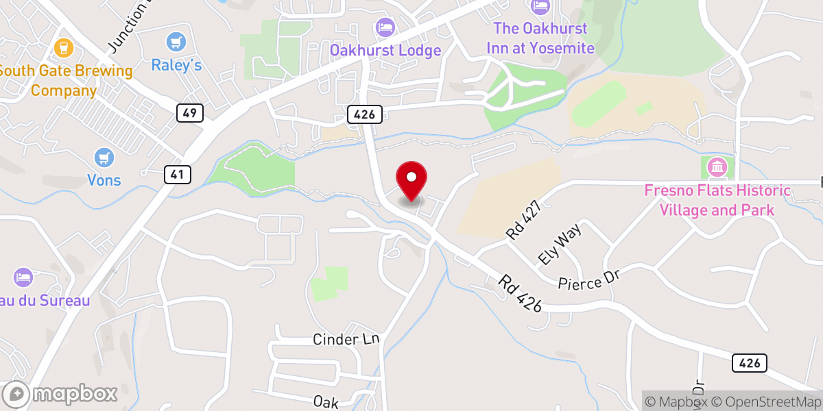 Map showing location of Oakhurst,CA, Nazarene Church Thrift Store