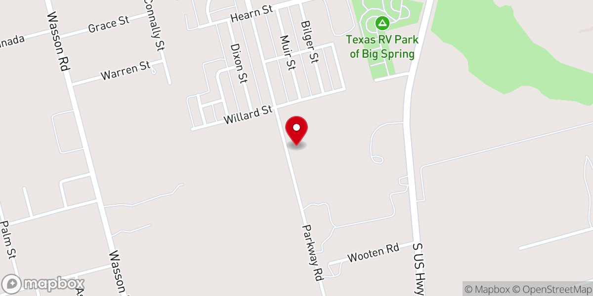 Map showing location of Big Spring Seventh-day Adventist Church